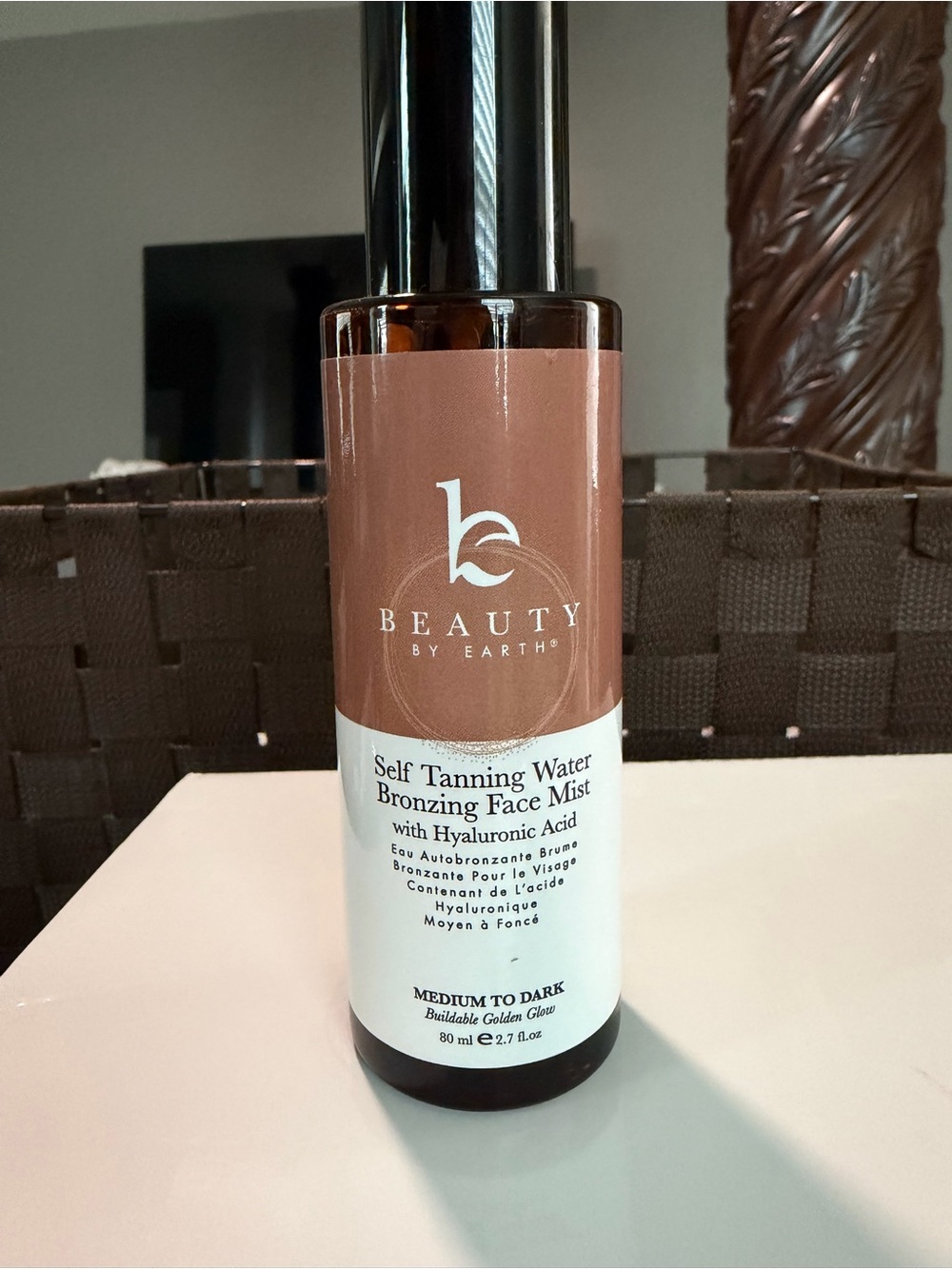 Beauty By Earth Self Tanning Water Bronzing Face Mist - Medium to Dark Brown